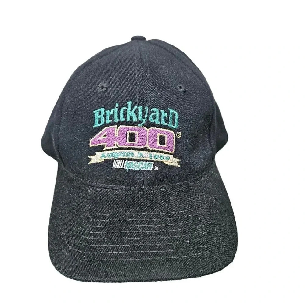 1999 Brickyard 400 Embroidered Adjustable Nissin Cap Black NASCAR‎
